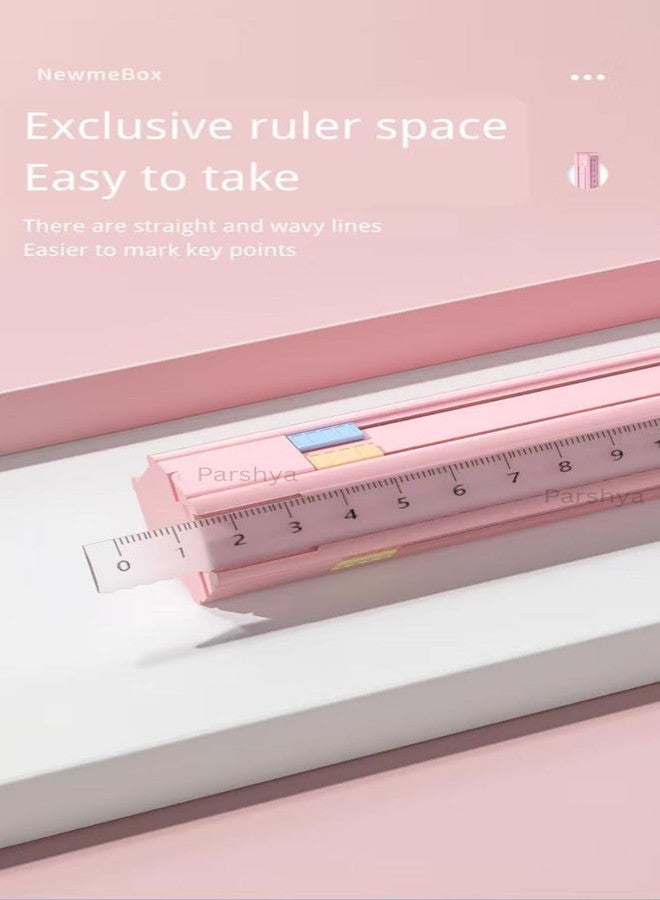 Parshya Compact Pencil Holder Case with Built-in Ruler, Eraser & Sharpener | Lightweight Drop-Resistant Stationery Organizer Box for Kids & Students | Portable Multi-Function Pencil Box - Image 3